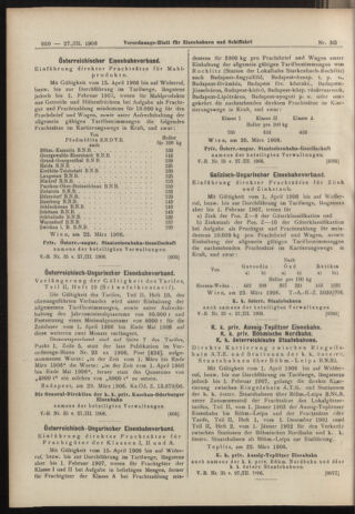 Verordnungs-Blatt für Eisenbahnen und Schiffahrt: Veröffentlichungen in Tarif- und Transport-Angelegenheiten 19060327 Seite: 6