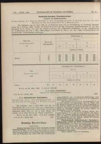 Verordnungs-Blatt für Eisenbahnen und Schiffahrt: Veröffentlichungen in Tarif- und Transport-Angelegenheiten 19060329 Seite: 12