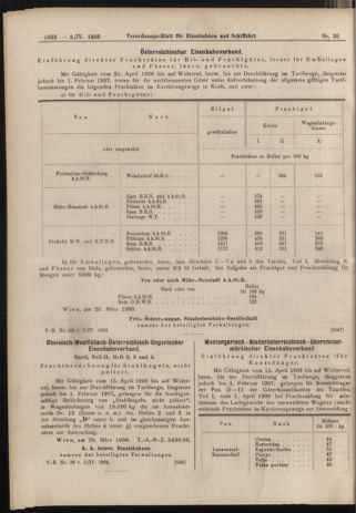 Verordnungs-Blatt für Eisenbahnen und Schiffahrt: Veröffentlichungen in Tarif- und Transport-Angelegenheiten 19060403 Seite: 8