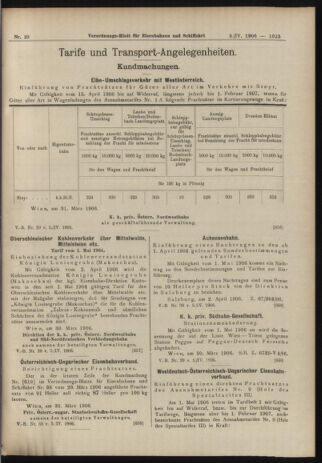 Verordnungs-Blatt für Eisenbahnen und Schiffahrt: Veröffentlichungen in Tarif- und Transport-Angelegenheiten 19060405 Seite: 5