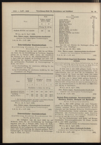 Verordnungs-Blatt für Eisenbahnen und Schiffahrt: Veröffentlichungen in Tarif- und Transport-Angelegenheiten 19060405 Seite: 6