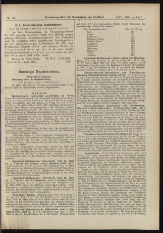 Verordnungs-Blatt für Eisenbahnen und Schiffahrt: Veröffentlichungen in Tarif- und Transport-Angelegenheiten 19060405 Seite: 7