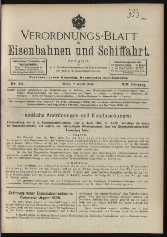 Verordnungs-Blatt für Eisenbahnen und Schiffahrt: Veröffentlichungen in Tarif- und Transport-Angelegenheiten