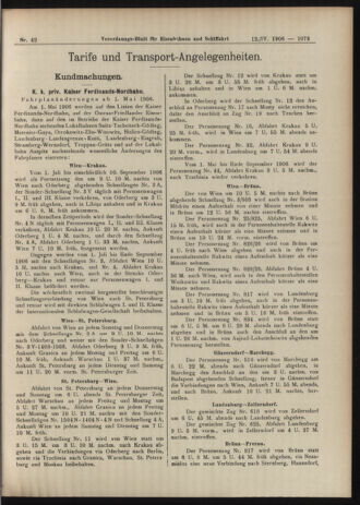 Verordnungs-Blatt für Eisenbahnen und Schiffahrt: Veröffentlichungen in Tarif- und Transport-Angelegenheiten 19060412 Seite: 11