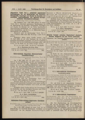 Verordnungs-Blatt für Eisenbahnen und Schiffahrt: Veröffentlichungen in Tarif- und Transport-Angelegenheiten 19060412 Seite: 16