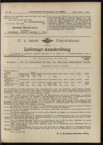 Verordnungs-Blatt für Eisenbahnen und Schiffahrt: Veröffentlichungen in Tarif- und Transport-Angelegenheiten 19060412 Seite: 17