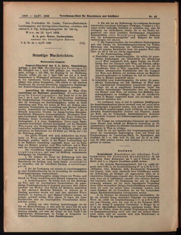 Verordnungs-Blatt für Eisenbahnen und Schiffahrt: Veröffentlichungen in Tarif- und Transport-Angelegenheiten 19060414 Seite: 14