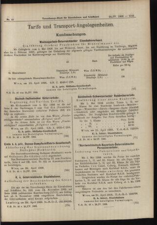 Verordnungs-Blatt für Eisenbahnen und Schiffahrt: Veröffentlichungen in Tarif- und Transport-Angelegenheiten 19060424 Seite: 5