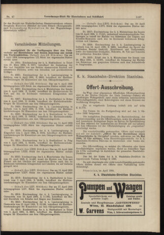 Verordnungs-Blatt für Eisenbahnen und Schiffahrt: Veröffentlichungen in Tarif- und Transport-Angelegenheiten 19060426 Seite: 5