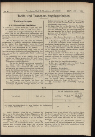 Verordnungs-Blatt für Eisenbahnen und Schiffahrt: Veröffentlichungen in Tarif- und Transport-Angelegenheiten 19060426 Seite: 7