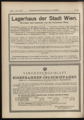 Verordnungs-Blatt für Eisenbahnen und Schiffahrt: Veröffentlichungen in Tarif- und Transport-Angelegenheiten 19060503 Seite: 20