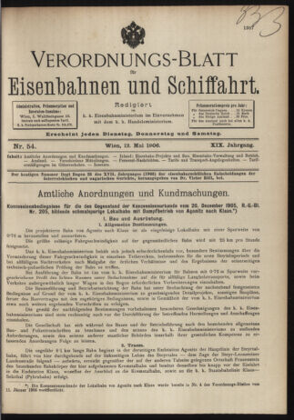 Verordnungs-Blatt für Eisenbahnen und Schiffahrt: Veröffentlichungen in Tarif- und Transport-Angelegenheiten