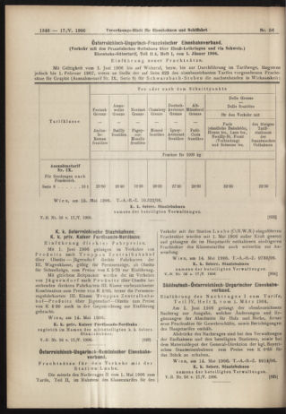 Verordnungs-Blatt für Eisenbahnen und Schiffahrt: Veröffentlichungen in Tarif- und Transport-Angelegenheiten 19060517 Seite: 14