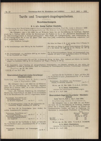 Verordnungs-Blatt für Eisenbahnen und Schiffahrt: Veröffentlichungen in Tarif- und Transport-Angelegenheiten 19060519 Seite: 7