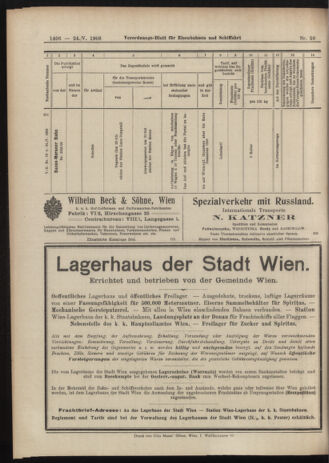 Verordnungs-Blatt für Eisenbahnen und Schiffahrt: Veröffentlichungen in Tarif- und Transport-Angelegenheiten 19060524 Seite: 16