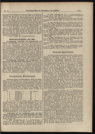 Verordnungs-Blatt für Eisenbahnen und Schiffahrt: Veröffentlichungen in Tarif- und Transport-Angelegenheiten 19060526 Seite: 11