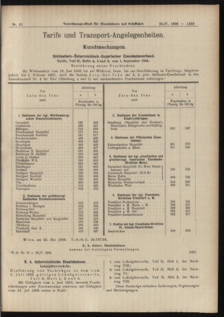 Verordnungs-Blatt für Eisenbahnen und Schiffahrt: Veröffentlichungen in Tarif- und Transport-Angelegenheiten 19060529 Seite: 7