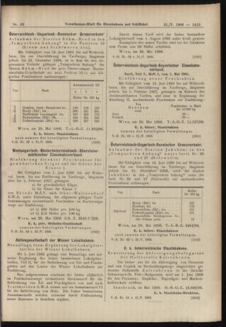 Verordnungs-Blatt für Eisenbahnen und Schiffahrt: Veröffentlichungen in Tarif- und Transport-Angelegenheiten 19060531 Seite: 11