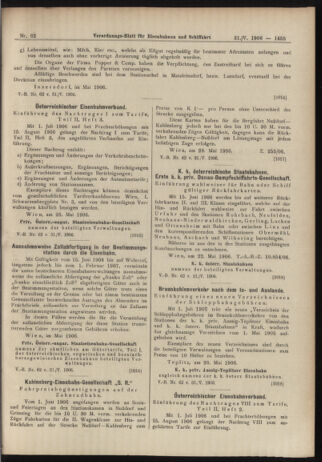 Verordnungs-Blatt für Eisenbahnen und Schiffahrt: Veröffentlichungen in Tarif- und Transport-Angelegenheiten 19060531 Seite: 13