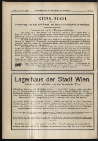 Verordnungs-Blatt für Eisenbahnen und Schiffahrt: Veröffentlichungen in Tarif- und Transport-Angelegenheiten 19060531 Seite: 16