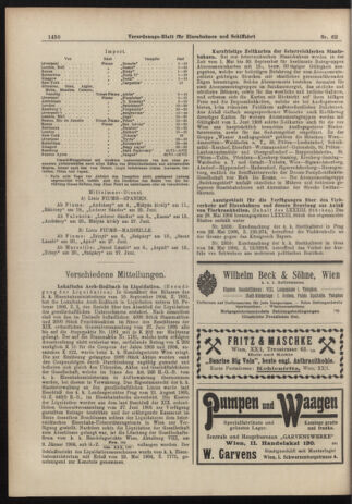 Verordnungs-Blatt für Eisenbahnen und Schiffahrt: Veröffentlichungen in Tarif- und Transport-Angelegenheiten 19060531 Seite: 8