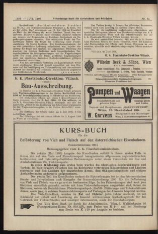 Verordnungs-Blatt für Eisenbahnen und Schiffahrt: Veröffentlichungen in Tarif- und Transport-Angelegenheiten 19060607 Seite: 10