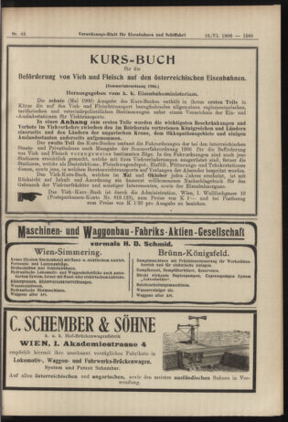 Verordnungs-Blatt für Eisenbahnen und Schiffahrt: Veröffentlichungen in Tarif- und Transport-Angelegenheiten 19060616 Seite: 19