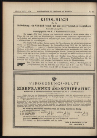 Verordnungs-Blatt für Eisenbahnen und Schiffahrt: Veröffentlichungen in Tarif- und Transport-Angelegenheiten 19060623 Seite: 12