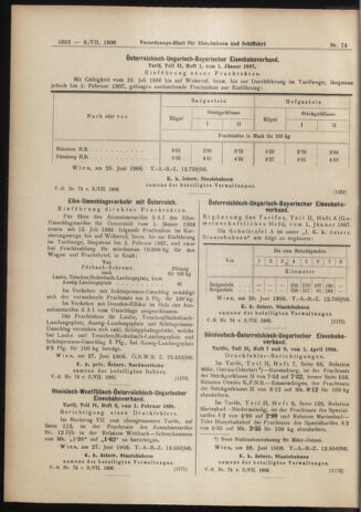 Verordnungs-Blatt für Eisenbahnen und Schiffahrt: Veröffentlichungen in Tarif- und Transport-Angelegenheiten 19060703 Seite: 10