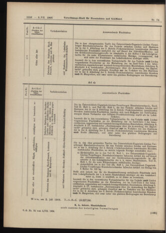 Verordnungs-Blatt für Eisenbahnen und Schiffahrt: Veröffentlichungen in Tarif- und Transport-Angelegenheiten 19060703 Seite: 14