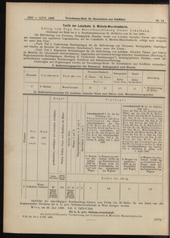 Verordnungs-Blatt für Eisenbahnen und Schiffahrt: Veröffentlichungen in Tarif- und Transport-Angelegenheiten 19060703 Seite: 8