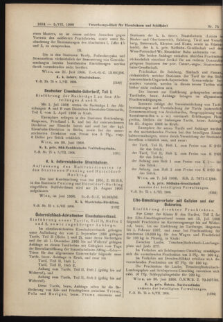 Verordnungs-Blatt für Eisenbahnen und Schiffahrt: Veröffentlichungen in Tarif- und Transport-Angelegenheiten 19060705 Seite: 18