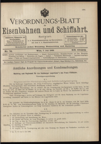 Verordnungs-Blatt für Eisenbahnen und Schiffahrt: Veröffentlichungen in Tarif- und Transport-Angelegenheiten