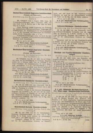 Verordnungs-Blatt für Eisenbahnen und Schiffahrt: Veröffentlichungen in Tarif- und Transport-Angelegenheiten 19060710 Seite: 6