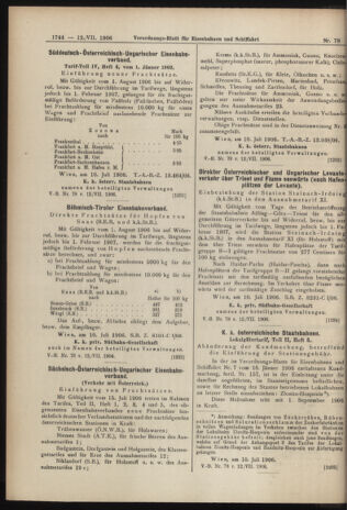 Verordnungs-Blatt für Eisenbahnen und Schiffahrt: Veröffentlichungen in Tarif- und Transport-Angelegenheiten 19060712 Seite: 22