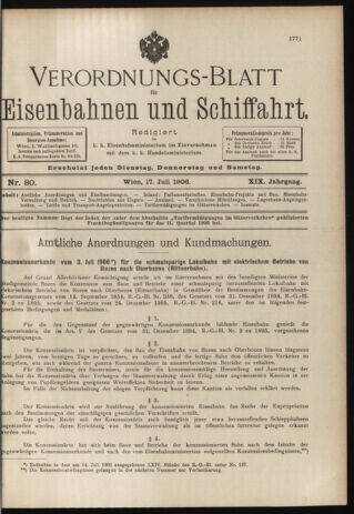 Verordnungs-Blatt für Eisenbahnen und Schiffahrt: Veröffentlichungen in Tarif- und Transport-Angelegenheiten