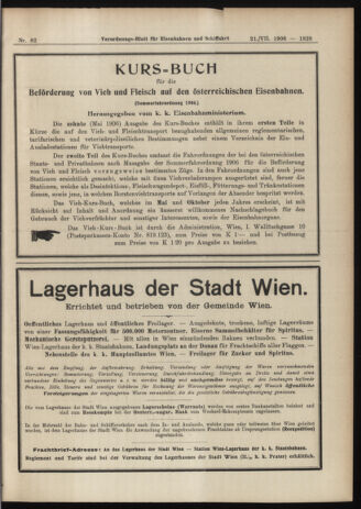 Verordnungs-Blatt für Eisenbahnen und Schiffahrt: Veröffentlichungen in Tarif- und Transport-Angelegenheiten 19060721 Seite: 15