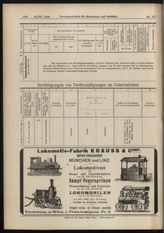 Verordnungs-Blatt für Eisenbahnen und Schiffahrt: Veröffentlichungen in Tarif- und Transport-Angelegenheiten 19060726 Seite: 16