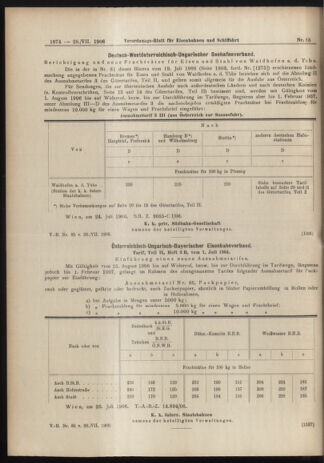 Verordnungs-Blatt für Eisenbahnen und Schiffahrt: Veröffentlichungen in Tarif- und Transport-Angelegenheiten 19060728 Seite: 8