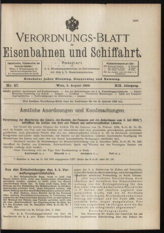 Verordnungs-Blatt für Eisenbahnen und Schiffahrt: Veröffentlichungen in Tarif- und Transport-Angelegenheiten