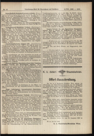 Verordnungs-Blatt für Eisenbahnen und Schiffahrt: Veröffentlichungen in Tarif- und Transport-Angelegenheiten 19060802 Seite: 11