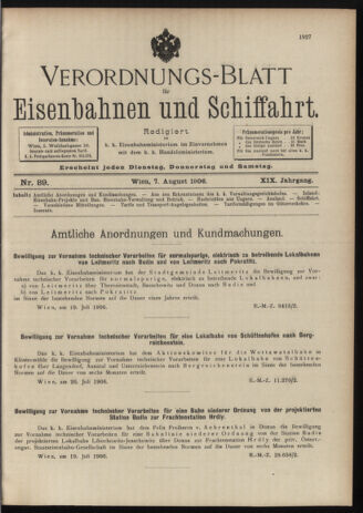 Verordnungs-Blatt für Eisenbahnen und Schiffahrt: Veröffentlichungen in Tarif- und Transport-Angelegenheiten