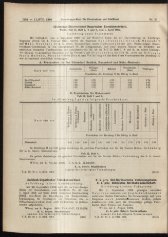 Verordnungs-Blatt für Eisenbahnen und Schiffahrt: Veröffentlichungen in Tarif- und Transport-Angelegenheiten 19060811 Seite: 18