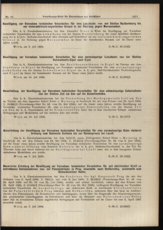 Verordnungs-Blatt für Eisenbahnen und Schiffahrt: Veröffentlichungen in Tarif- und Transport-Angelegenheiten 19060811 Seite: 5