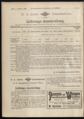 Verordnungs-Blatt für Eisenbahnen und Schiffahrt: Veröffentlichungen in Tarif- und Transport-Angelegenheiten 19060814 Seite: 10