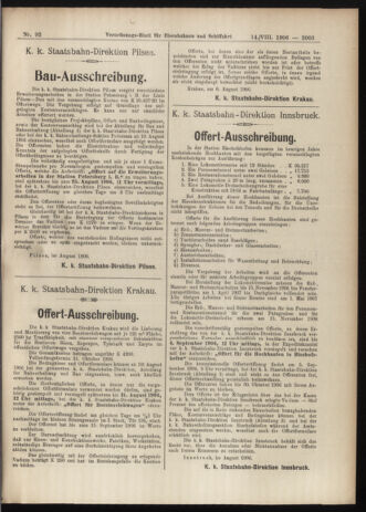 Verordnungs-Blatt für Eisenbahnen und Schiffahrt: Veröffentlichungen in Tarif- und Transport-Angelegenheiten 19060814 Seite: 9