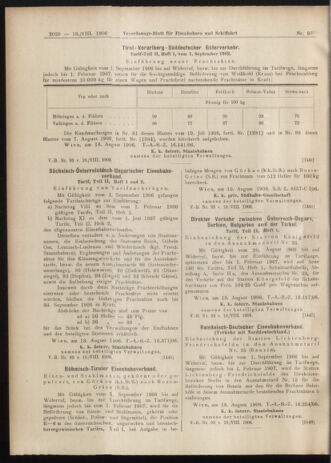 Verordnungs-Blatt für Eisenbahnen und Schiffahrt: Veröffentlichungen in Tarif- und Transport-Angelegenheiten 19060818 Seite: 10