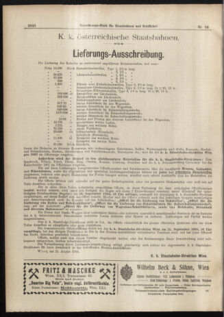 Verordnungs-Blatt für Eisenbahnen und Schiffahrt: Veröffentlichungen in Tarif- und Transport-Angelegenheiten 19060818 Seite: 8