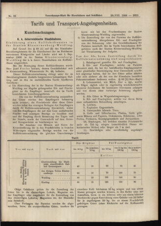 Verordnungs-Blatt für Eisenbahnen und Schiffahrt: Veröffentlichungen in Tarif- und Transport-Angelegenheiten 19060823 Seite: 7