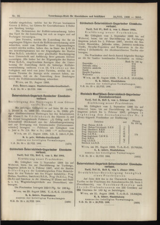 Verordnungs-Blatt für Eisenbahnen und Schiffahrt: Veröffentlichungen in Tarif- und Transport-Angelegenheiten 19060823 Seite: 9